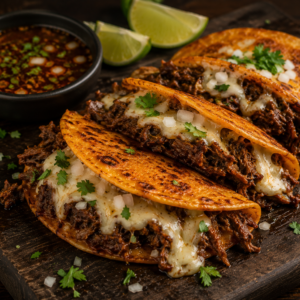 Cheesy Birria Beef Taco