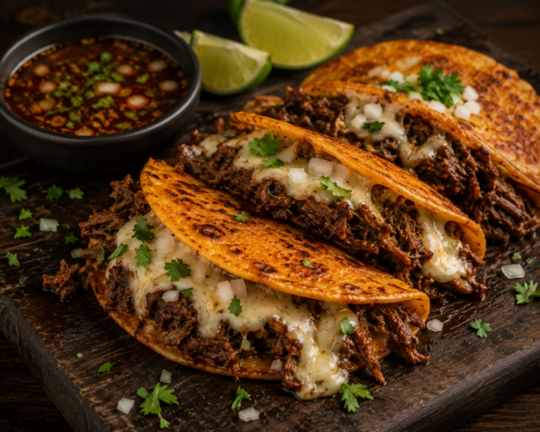 Cheesy Birria Beef Taco